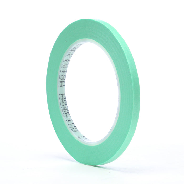 3M 06525 3M™ Precision Masking Tape, 06525, 1/4 in x 180 ft (6.4 mm x 55 m), Colour: Green, 3M Stock No. 7000045536