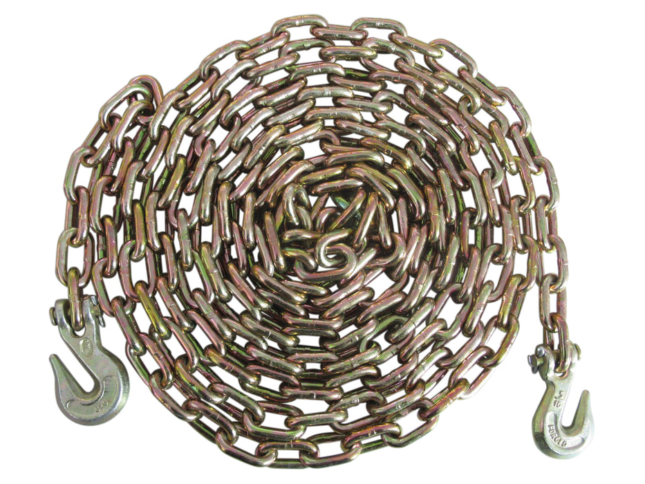Dynaline (378) 66053 3/8"x16' Gr70 Transport Chain, WLL 6600Lbs w/Clevis Grab Hks