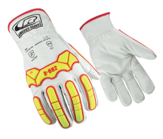 Ansell 662-12 RINGERS R662 (Size XXL) Premium leather cut resistant driver with impact protection and slip on cuff design for complete protection. Primary Industries: Manufacturing, Oil and gas, Machinery and Equipment, DIY, Construction,