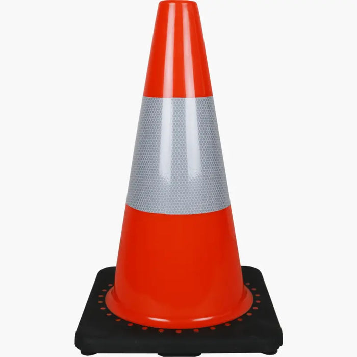 Braber Equipment (373) 67.003.101 18" Traffic Pylon Single Reflect, Weighted, 3.15 lbs