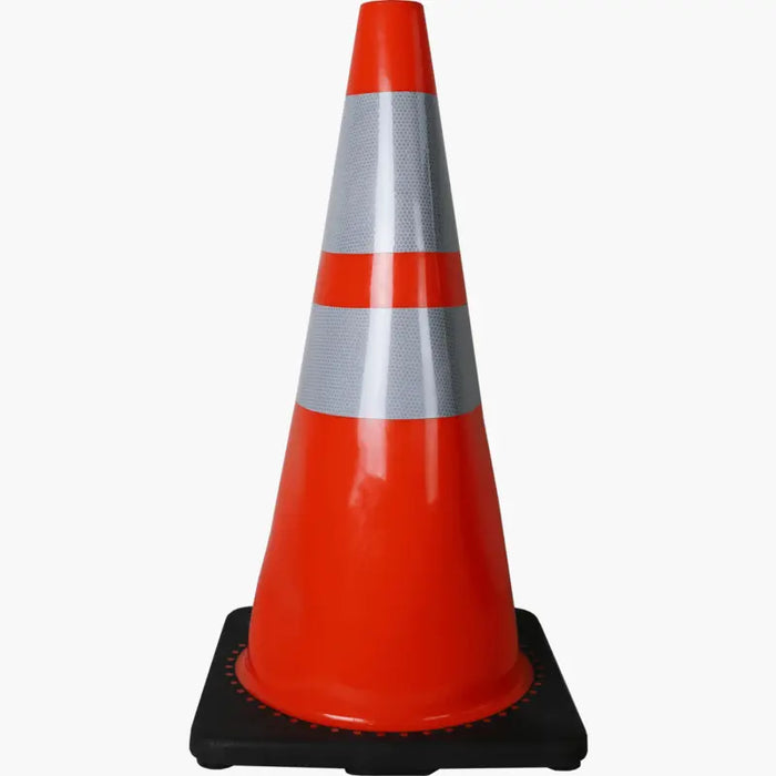 Braber Equipment (373) 67.003.107 28" Traffic Pylon Dual Reflect, Weighted, 5.25 lbs