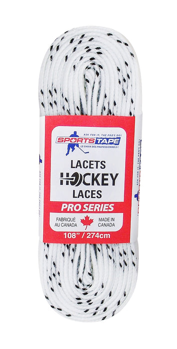 Cantech 6917-10-84 84in WHITE/BLUE WIDE WAXED SKATE LACES