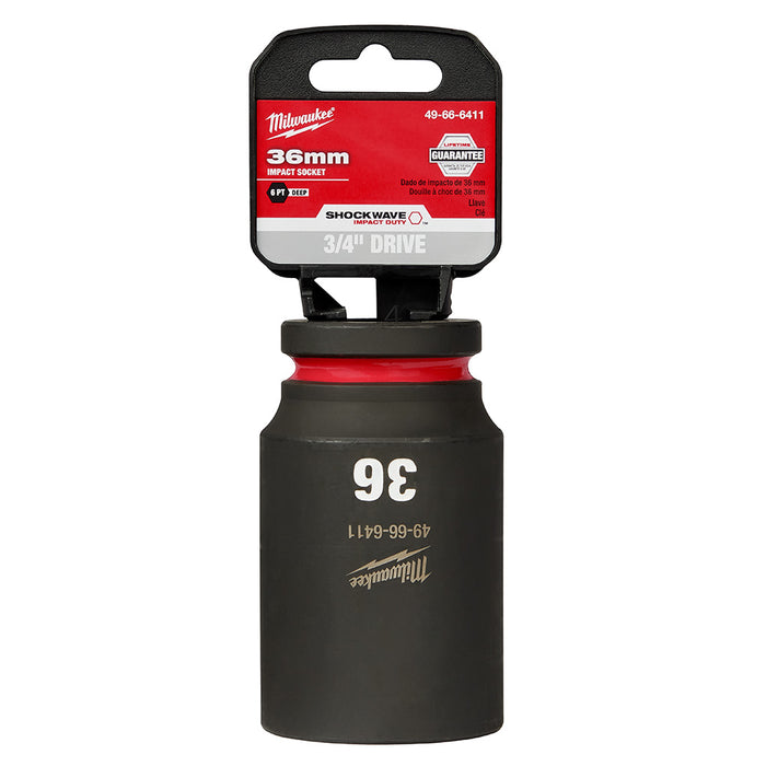 Milwaukee 49-66-6411 SHOCKWAVE Impact Duty™ 3/4"Drive 36MM Deep 6 Point Socket