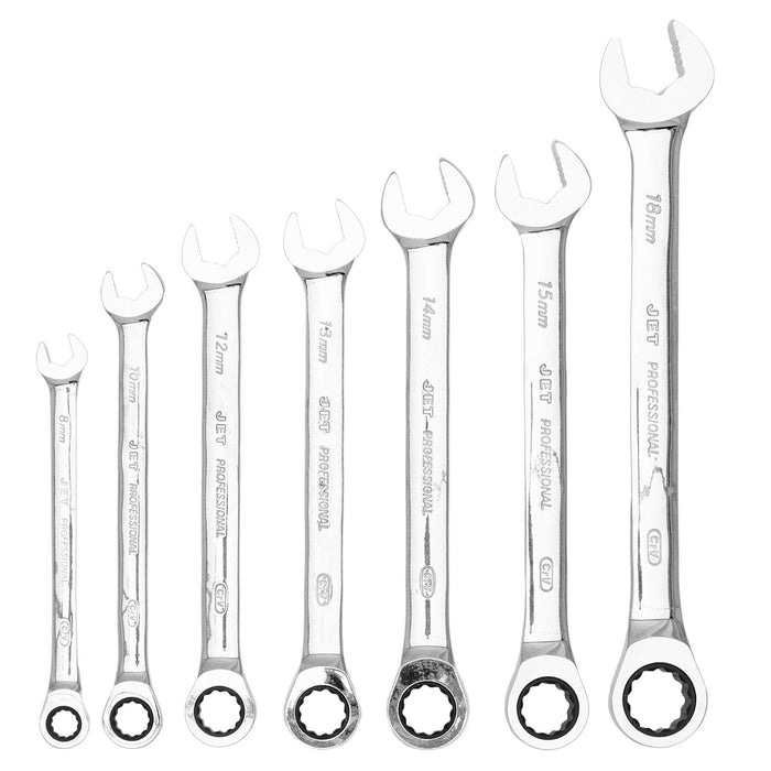 SureWerx 700164 JET Long Metric Ratcheting Combination Wrench Set - 7 pc - Model Number RCWS-7M
