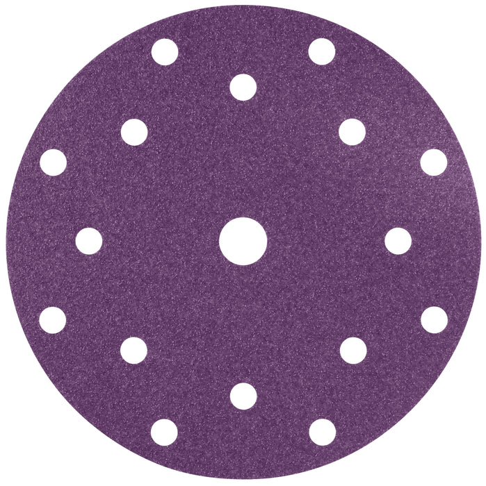 3M 34790 3M™ Cubitron™ II Hookit™ Clean Sanding Abrasive Disc 737U, 34791, Dust Free, 185 mm, 80+ Grade, 50/Carton, Colour: Purple, 3M Stock No. 7100145291