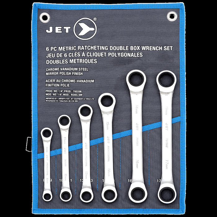 SureWerx 700396 JET Ratcheting Double Box Wrench Set - Metric - 6 pc - Model Number RDBS-6M