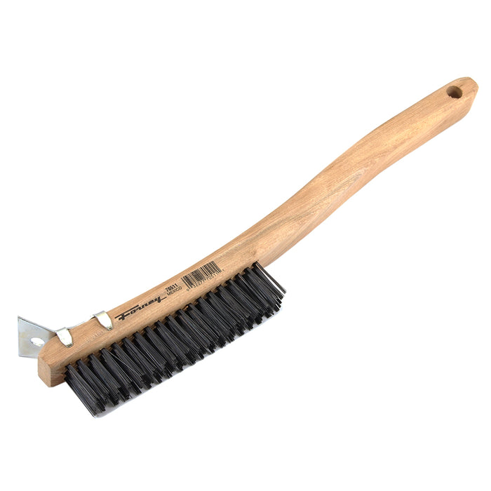 Forney (332) 70511 Scratch Brush with Scraper, Carbon, 3 x 19 Rows