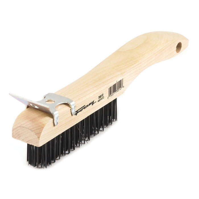 Forney 70512 Scratch Brush with Scraper, Carbon, 4 x 16 Rows