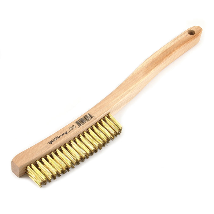 Forney (332) 70518 Scratch Brush with Long Handle, Brass, 3 x 19 Rows