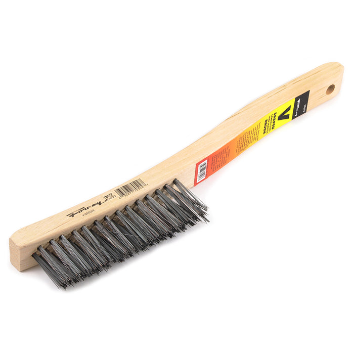 Forney 70522 Scratch Brush, V-Groove, Carbon, 3 x 19 Rows
