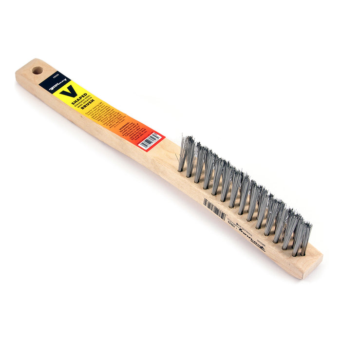 Forney 70523 Scratch Brush, V-Groove, Stainless, 3 x 19 Rows