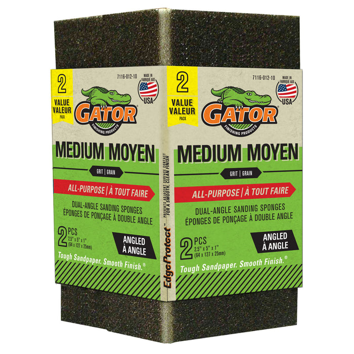 Rust-Oleum (210) 711601210 2PK- 2.25INx5IN EDGEPROTECT, DUAL-ANGLE SANDING SPONGES, 80 GRIT