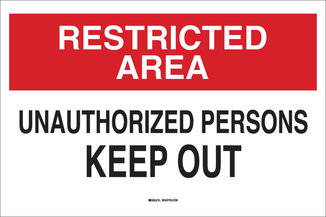 Brady 84187 B-302 Self-Sticking Sign