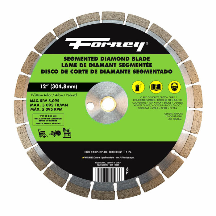Forney (332) 71566 Diamond High Speed Contractor Blade, 12 in