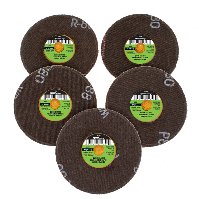 Forney (332) 71604 Quick Change Sanding Disc, 80 Grit, 3 in (5-pack of Forney 71748)