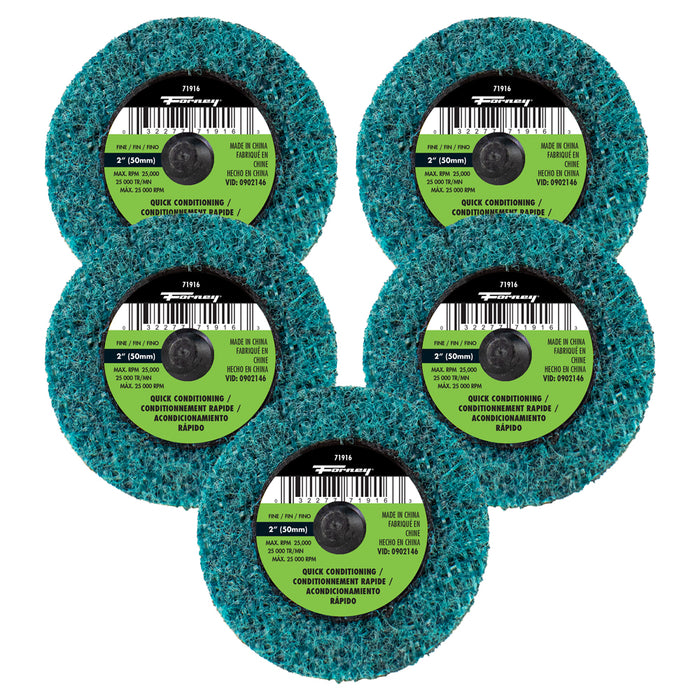 Forney (332) 71609 Quick Change Surface Prep Pad, Fine Grit, 2 in (5-Pack of Forney 71916)
