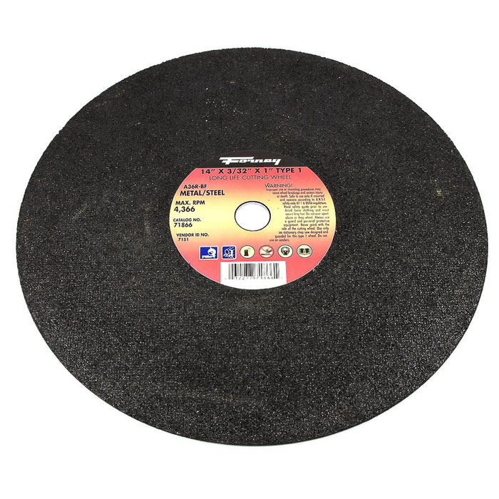 Forney (332) 71866 Cutting Wheel, Metal, Type 1, 14 in x 3/32 in x 1 in