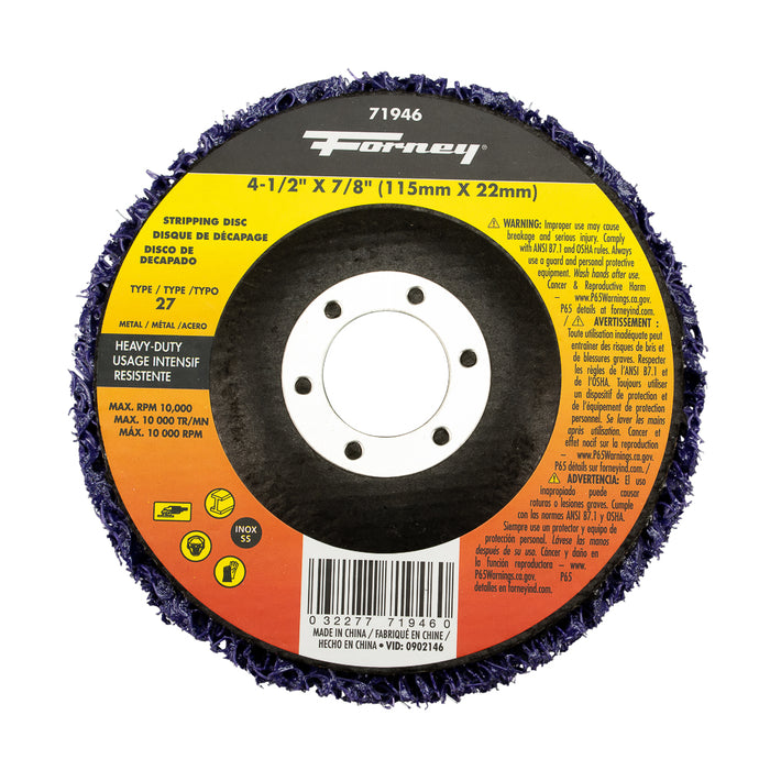 Forney (332) 71946 Strip and Finish Disc, Heavy-Duty, 4-1/2 in x 7/8 in Type 27