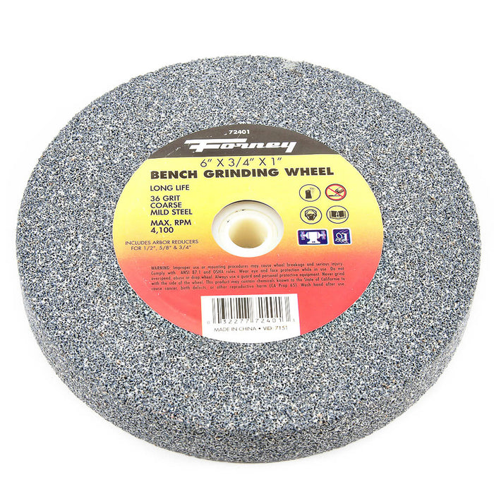Forney (332) 72401 Bench Grinding Wheel, 6 in x 3/4 in x 1 in