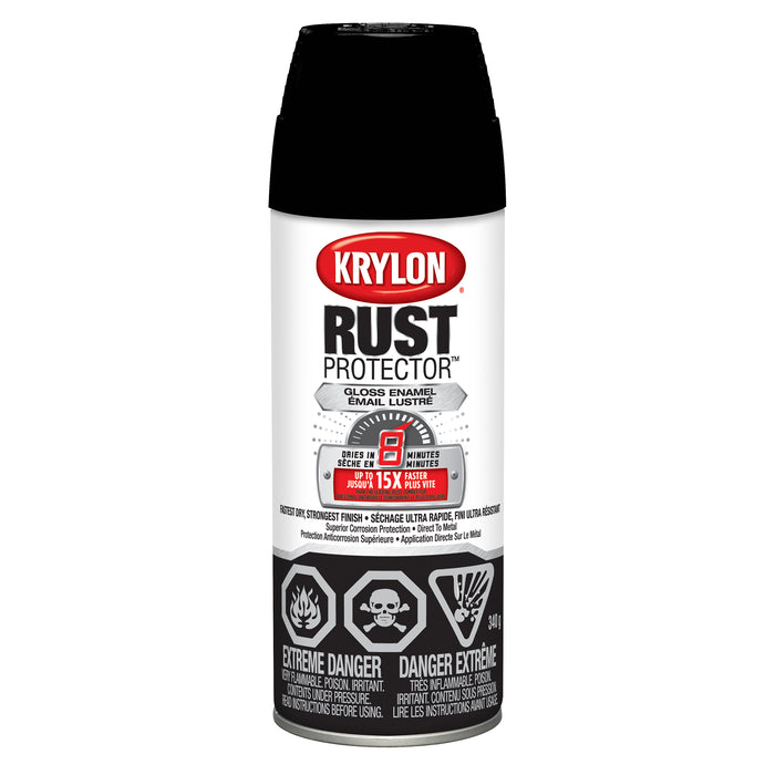 Sherwin Williams (435) 469001 Krylon Rust Protector Enamel, Gloss, Black, 340 g