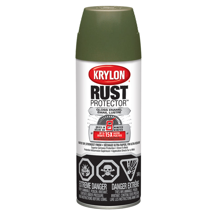 Sherwin Williams (435) 469011 Krylon Rust Protector Enamel, Gloss, Forest Green, 340 g