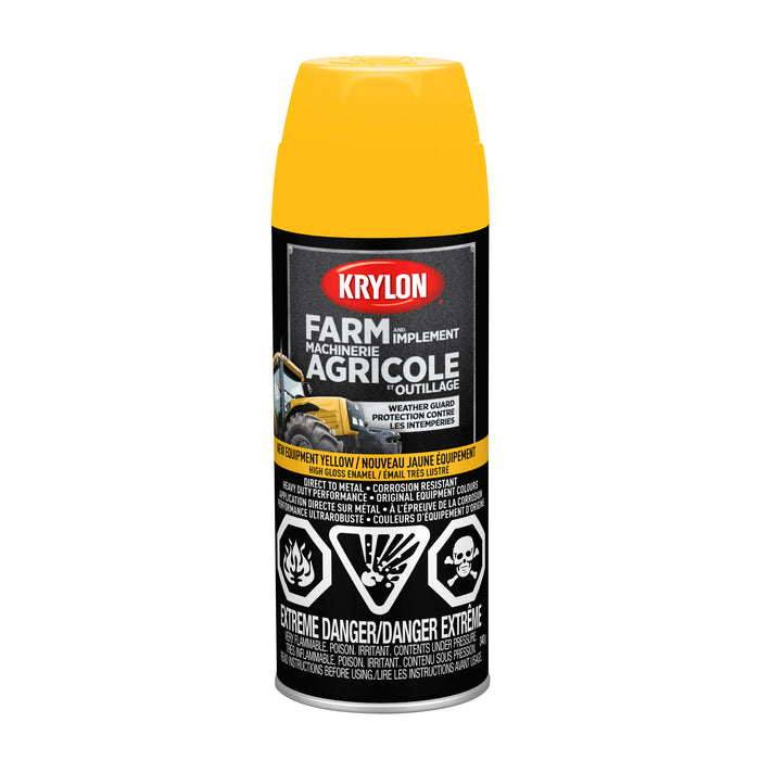 Sherwin Williams 41944 Krylon Farm & Implement Spray Paint, High Gloss, New Equipment Yellow, 340 g