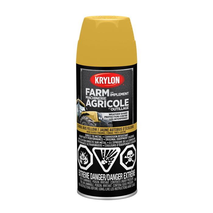 Sherwin Williams (435) 41957 Krylon Farm & Implement Spray Paint, High Gloss, School Bus Yellow, 340 g