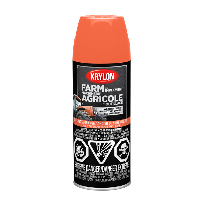 Sherwin Williams (435) 41946 Krylon Farm & Implement Spray Paint, High Gloss, Old Kubota Orange, 340 g