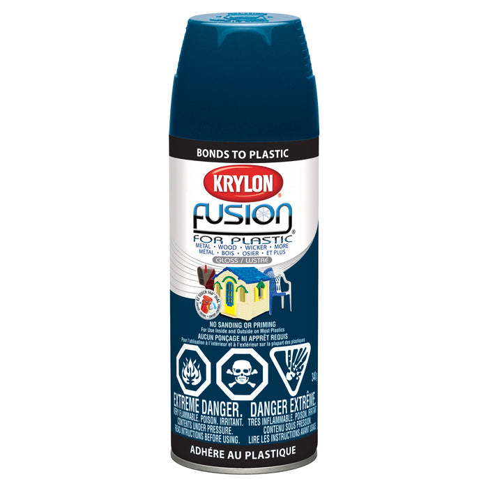Sherwin Williams (435) 423260001 Krylon Fusion For Plastic Gloss Navy Blue 12Oz/340G