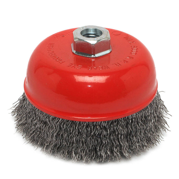 Forney (332) 72754 Cup Brush, Crimped, 5 in x .014 in x 5/8 in-11 Arbor