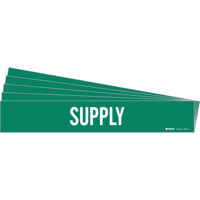 Brady 7282-1-PK Supply Pipe Marker - Pack 5 Cards