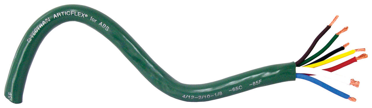 Tectran (667) 742208A1 ARTICFLEX CABLE -ABS DUTY 4/12-2/10-1/8-GAUGE - 100 FT - GREEN