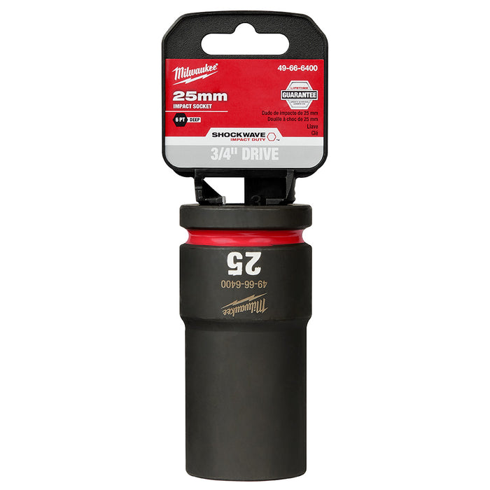 Milwaukee 49-66-6400 SHOCKWAVE Impact Duty™ 3/4"Drive 25MM Deep 6 Point Socket
