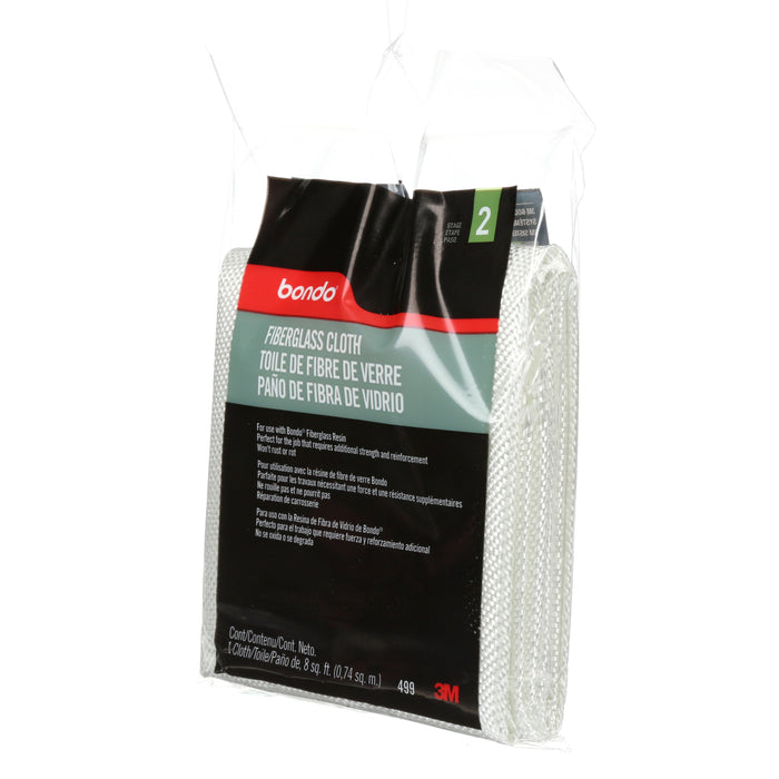 3M (815) 499 Bondo® Fiberglass Cloth, 499, 8 sq. ft. (2.5 m), Colour: White, 3M Stock No. 7000120014