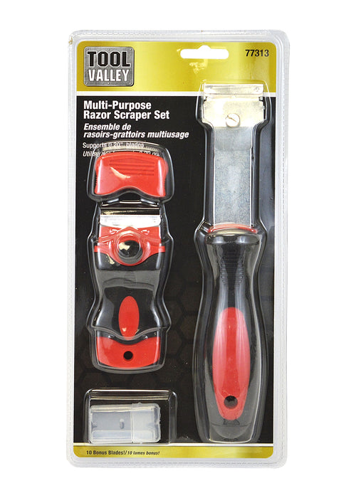 Dynaline 77313 Multipurpose Razor Scraper Set, Pro Tool Black Table
