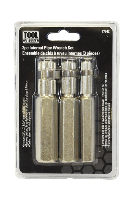 Dynaline (378) 77342 3pc Internal Pipe Wrench Set, Pro Tool Black Table