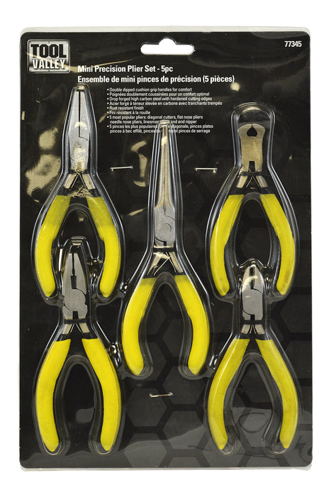 Dynaline (378) 77345 Mini Precision Plier Set - 5pc, Pro Tool Black Table
