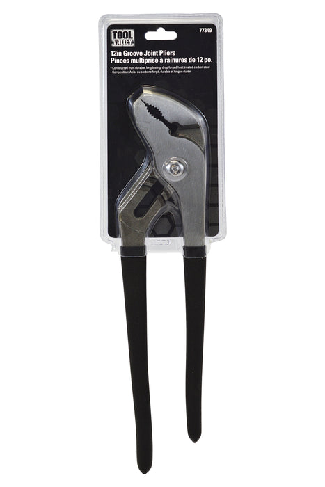 Dynaline (378) 77349 12in Groove Joint Pliers, Pro Tool Black Table