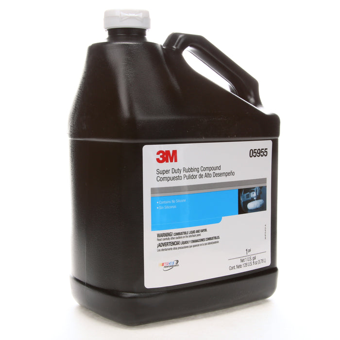 3M 05955 3M™ Super Duty Rubbing Compound, 05955, 1 gal (3.78 L), Colour: Beige, 3M Stock No. 7000000341