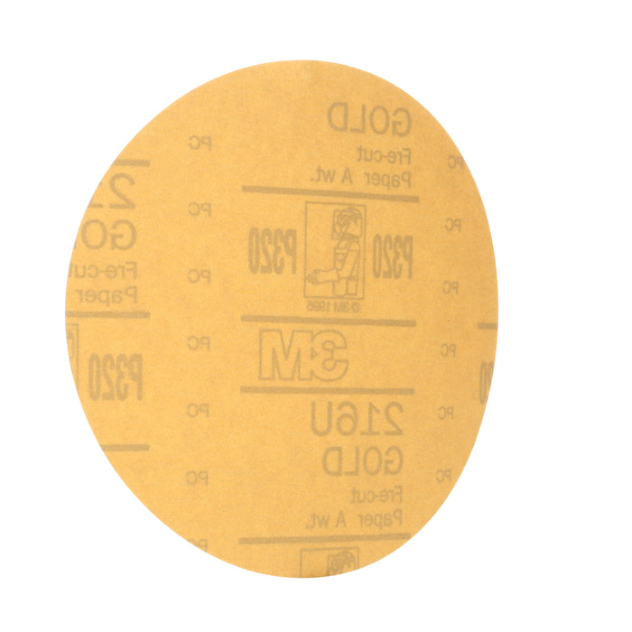 3M (815) 00975 3M™ Hookit™ Gold Disc, 216U, 00975, P320, A-weight, 6 in (15.24 cm), Colour: Yellow, 3M Stock No. 7000119687