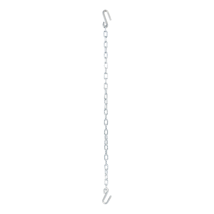 Curt (167) 80031 48" Safety Chain with 2 S-Hooks (5,000 lbs, Clear Zinc, Packaged)