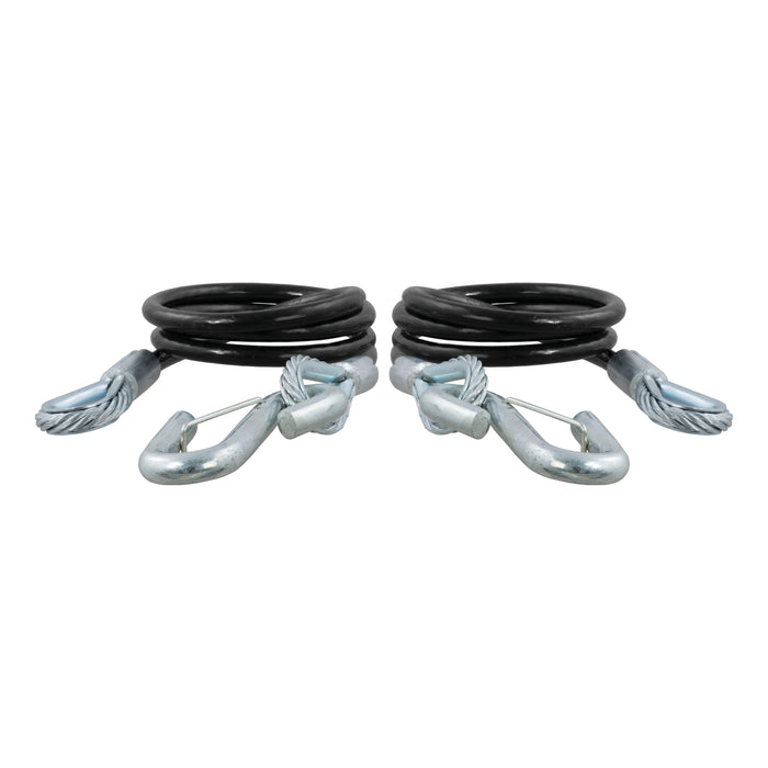 Curt 80151 44-1/2" Safety Cables with 2 Snap Hooks (5,000 lbs, Vinyl-Coated, 2-Pack)