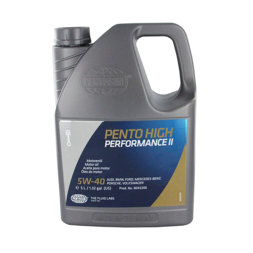 Pentosin 8042206 Pentosin HP II 5W-40 Synthetic Motor Oil exceeds service class API SM ACEA A3,B4, 5 L Jug