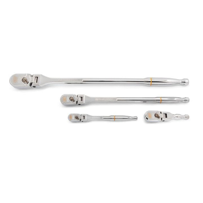 Apex Tool 81230XP 4 Piece 1/4", 3/8", and 1/2" Drive 120XP™ Full Polish Flex Handle Teardrop Ratchet Set