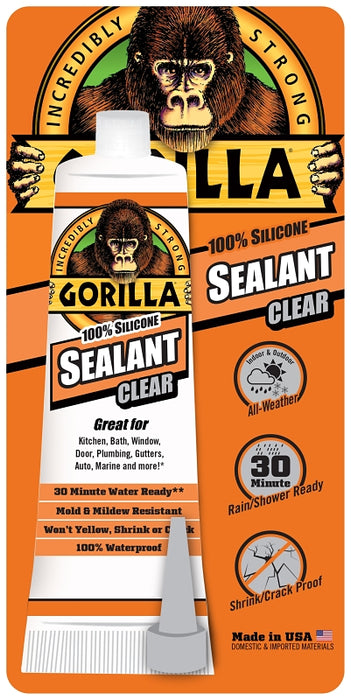 Gorilla Glue (218) 8190002 2.8 OZ. CLEAR SILICONE SEALANT TUBE