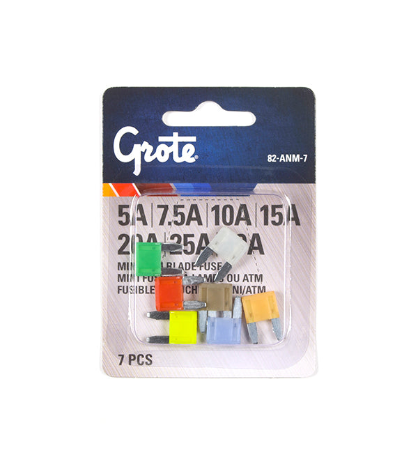 Grote 82-ANM-7 MINIATURE BLADE FUSE ASSORTMENT, 7 PK, pack of 7