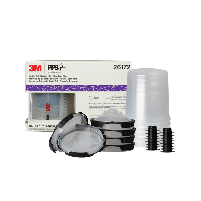 3M (815) 26172 3M™ PPS™ Series 2.0 6-Pack Starter Kit 26172, Standard (22 fl oz, 650 mL), 200 Micron Filter, 3M Stock No. 7100166584