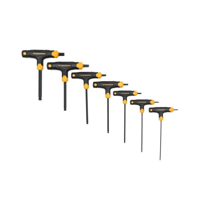 Apex Tool (442) 83516 7 Piece Metric T-Handle Ball End Hex Key Set. 2.5mm - 10mm