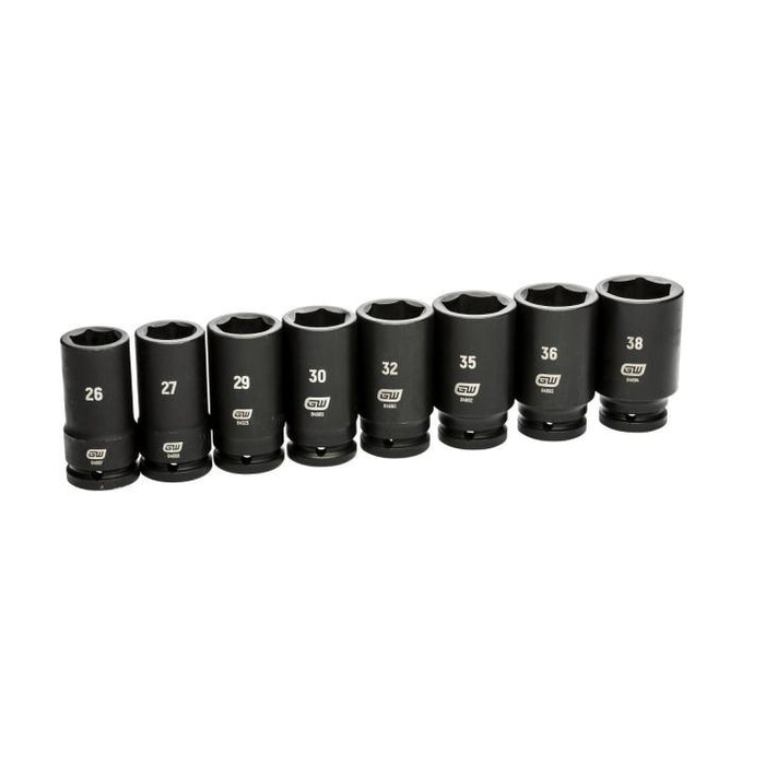 Apex Tool (442) 84032 8 Piece 3/4" Drive 6 Point Metric Deep Impact Socket Set