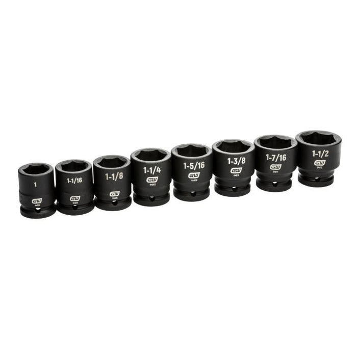 Apex Tool 84034 8 Piece 3/4" Drive 6 Point SAE Impact Socket Set